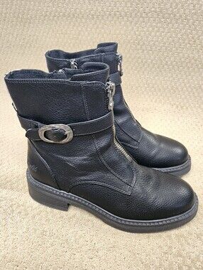 Blowfish Malibu Vozlyn black biker combat grunge vegan ankle boots size 10 M